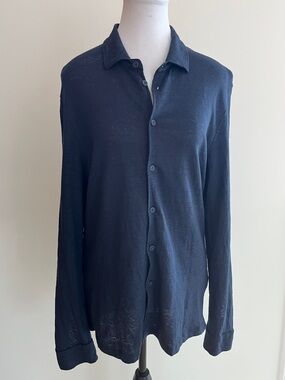FALCONERI Lino Button Front Long Sleeve Shirt Quiet Luxury Minimalist Neutral